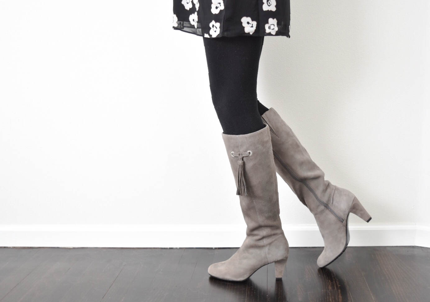 Grey-Tassel-Boots-Black-Floral-Dress2