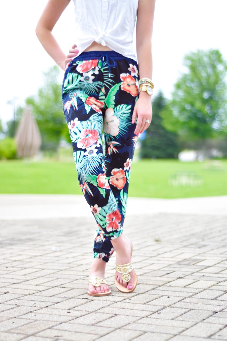 Floral Pants + Palm Beach Sandals Giveaway!